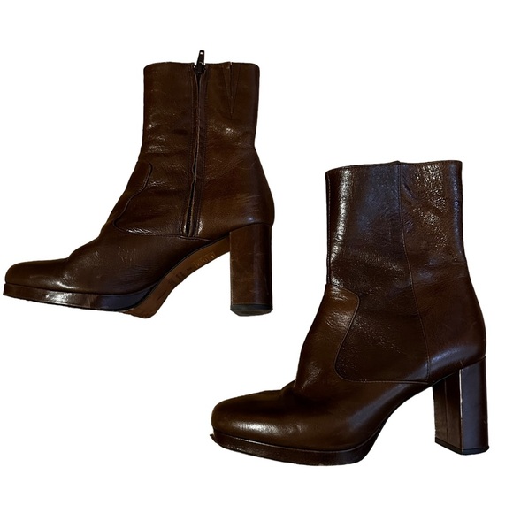 Ba&sh Chelbi Brown Leather Heeled Boots Size 37 - Picture 6 of 6